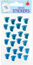 2 Verpakkingen stickers | blauwe voetjes | 2x ca. 24 stuks | babyshower