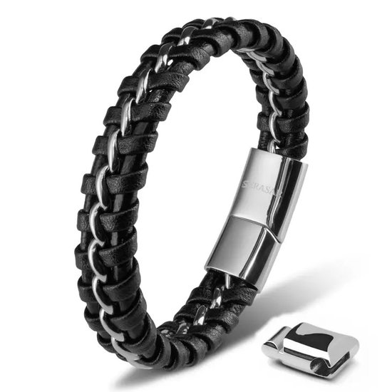 SERASAR Armband voor Heren [Joy] - Zilver 17cm - Magnetische Roestvrijstalen Sluiting
