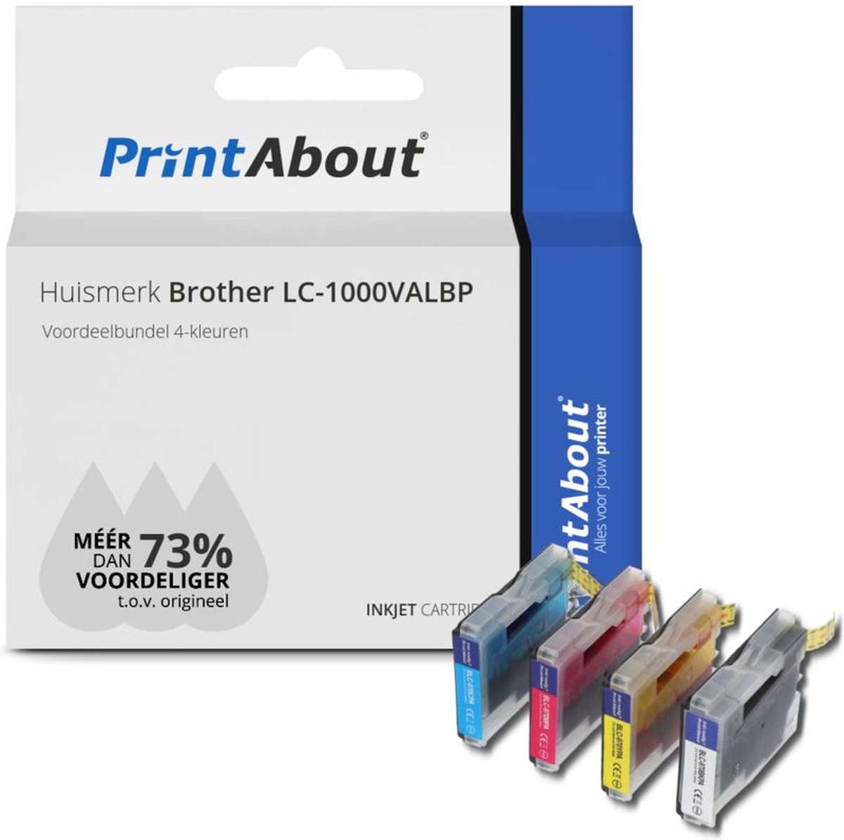 PrintAbout - Inktcartridge / Alternatief voor de Brother LC-1000VALBP / 4 Kleuren