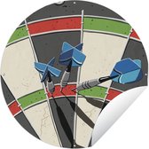 Tuincirkel Een illustratie van de hoogste score bij darten - 150x150 cm - Ronde Tuinposter - Buiten