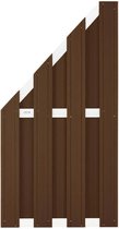 Clôture composite en pente Design marron foncé avec cadre en aluminium vierge (90 x 180/93 cm)