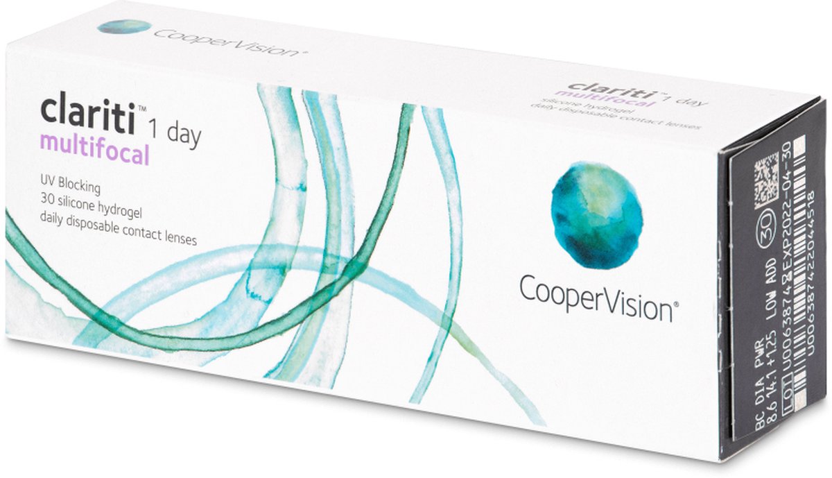 Clariti 1 Day Multifocal (30 lenzen) Sterkte: -2.50, BC: 8.60, DIA: 14.10, ADD sterkte: High (+2.50D - +3.00D)