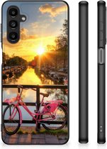 Telefoonhoesje Geschikt voor Samsung Galaxy A14 5G Hoesje maken met Zwarte rand Amsterdamse Grachten