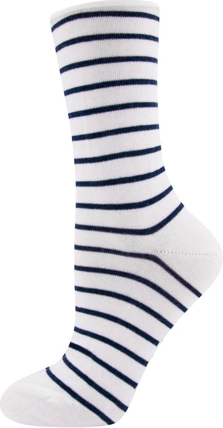 Ewers - gestreepte sokken dames - wit