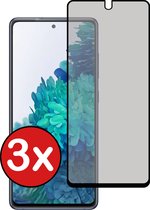 Screenprotector Geschikt voor Samsung S20 FE Screenprotector Privacy Glas Gehard Full Cover - Screenprotector Geschikt voor Samsung Galaxy S20 FE Screenprotector Privacy Tempered Glass - 3 PACK