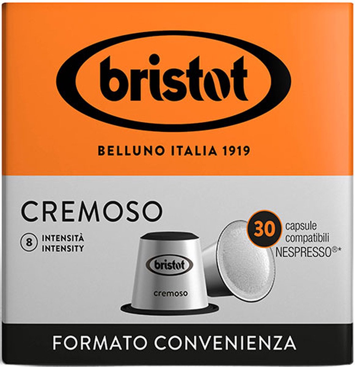 Goedkoopste Bristot Cremoso Koffie Capsules - Biologisch afbreekbaar - Nespesso© Compatible - 30 stuks