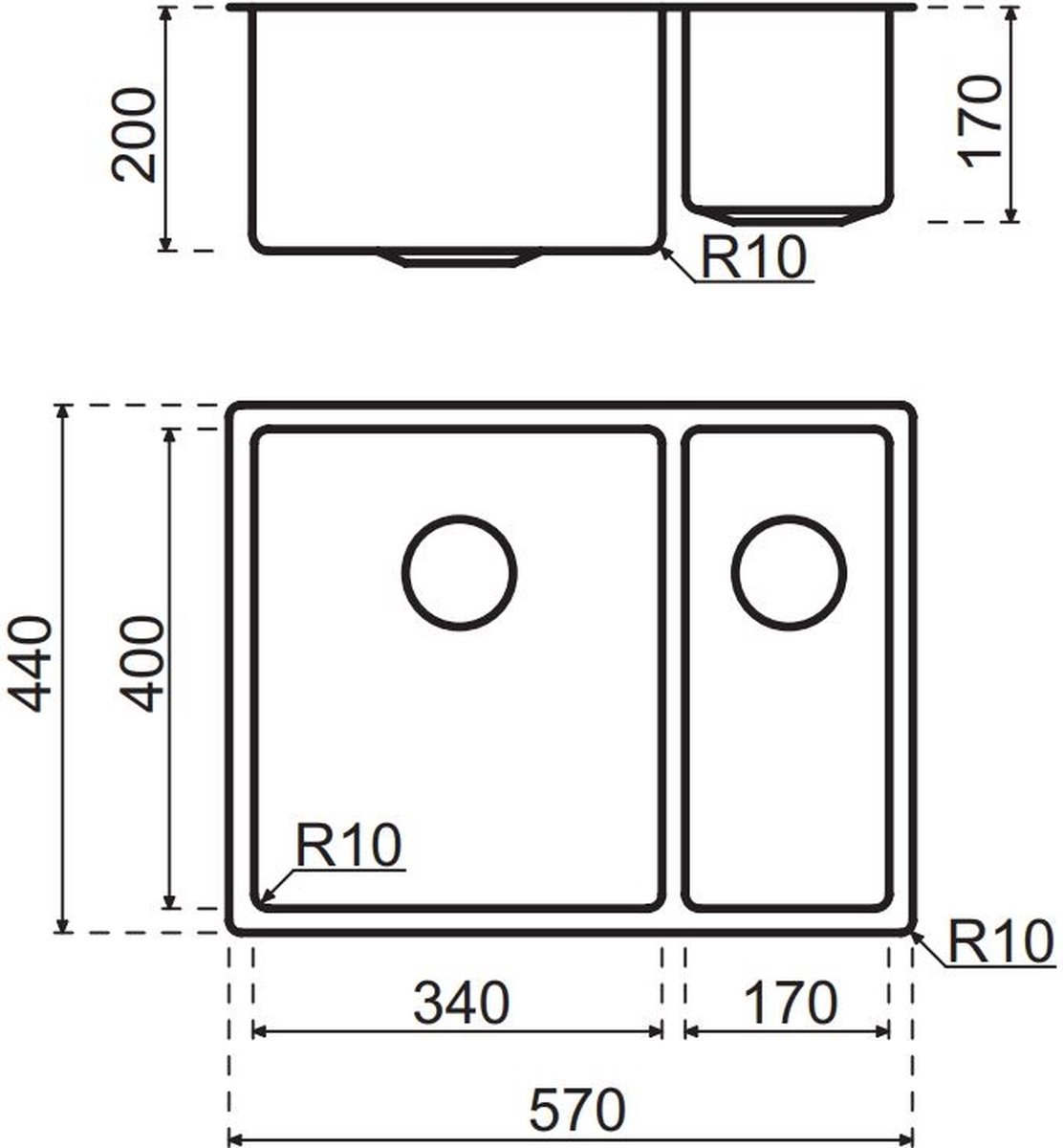 Lanesto Destra 051 Inleg spoelbak links