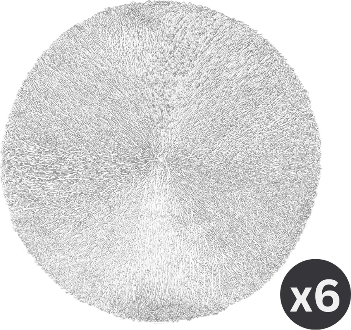 Placemat CAPELINNI, SET/6, dia 38 cm, zilver