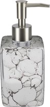 Distributeur de savon/distributeur de savon pierre blanche aspect marbre 330 ml