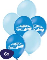 Auto Ballonnen - Verjaardag Versiering Jongen - Helium Ballonnen - Blauwe Ballonnen - Auto Versiering - Verjaardag Jongen - Verjaardag Versiering - 6 Stuks
