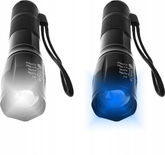 ergens bij betrokken zijn Interpretatie Consumeren LED Zaklamp - Maxozo Xona - 300 Meter Bereik - 3000 Lumen - UV Zaklamp met  Zoomfunctie... | bol.com