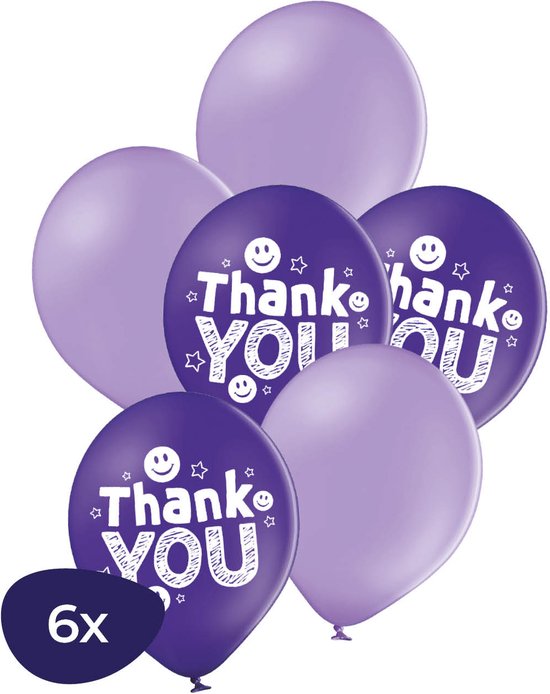 Dankjewel - Thank You ballonnen - Helium Ballonnen - Juf Cadeau - Afscheidscadeau - Afscheidscadeau Collega - Bedankt Cadeautje – Bedankt Ballonnen - 6 Stuks
