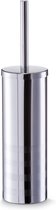 Zeller WC/Toiletborstel houder RVS/edelstaal - D9 x 39 cm - streep motief