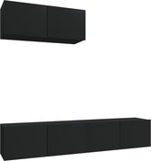 vidaXL-3-delige-Tv-meubelset-bewerkt-hout-zwart