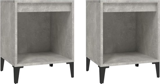 vidaXL Tables de chevet de chevet 2 pcs Gris béton 40 x 35 x 50 cm
