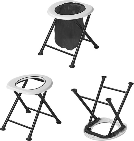 ProPlus Opvouwbaar reistoilet - compact en lichtgewicht - 40 x 37,5 x 43 cm - zwart/wit van ProPlus — afbeelding 5