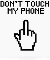 Smartphonehoesje Geschikt voor Samsung Galaxy S21 FE Telefoon Hoesje met doorzichtige rand Finger Don't Touch My Phone