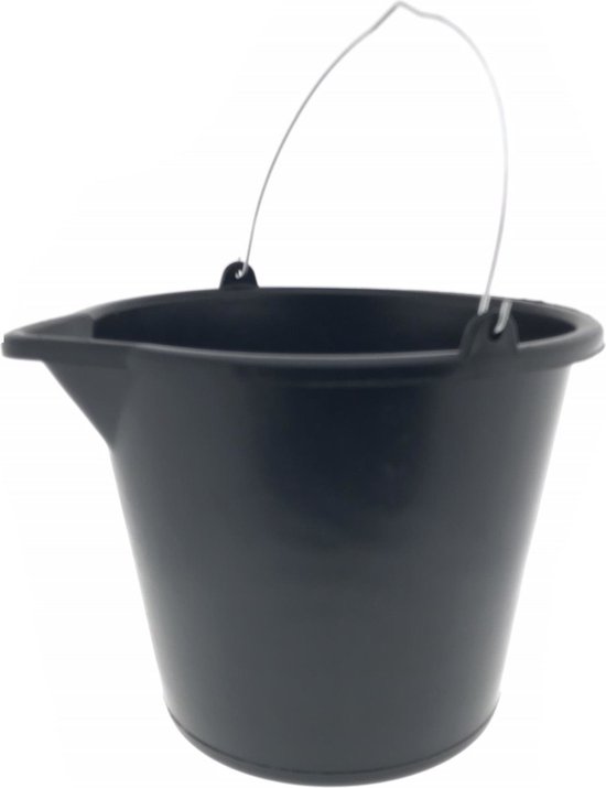 Barbosa Bouwemmer 5 Liter – Met Schenktuit, Polypropyleen, Zwart, Diameter 23,5 X 18,3 Cm, Universeel Inzetbaar