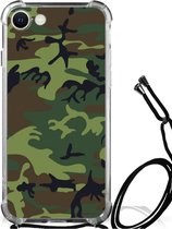 Smartphone hoesje iPhone SE 2022 | 2020 | 8 | 7 Anti-shock Hoesje met foto met transparante rand Camouflage