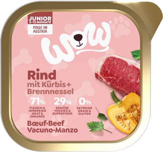 WOW Junior Voer Kuipje Rund 11 X 150 G Bol Wow junior voer kuipje rund 11 x 150 g bol
