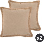 Kussen (gevuld) HESSIAN, SET/2, 45x45cm, taupe