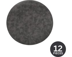 Glasonderzetter TUSCAN - SET/12 - Rond - Dia 9,5 cm - Houtskool