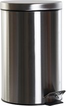 Vuilnisbak/pedaalemmer zilver 12 liter 40 cm RVS - Afvalemmers - Prullenbakken