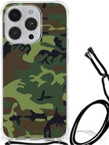 Smartphone hoesje Geschikt voor iPhone 14 Pro Anti-shock Hoesje met foto met transparante rand Camouflage