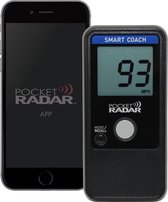 Radar de poche - Compteur de vitesse - Smart Coach - Baseball - Softball - Tennis - Avec système d'application - Zwart