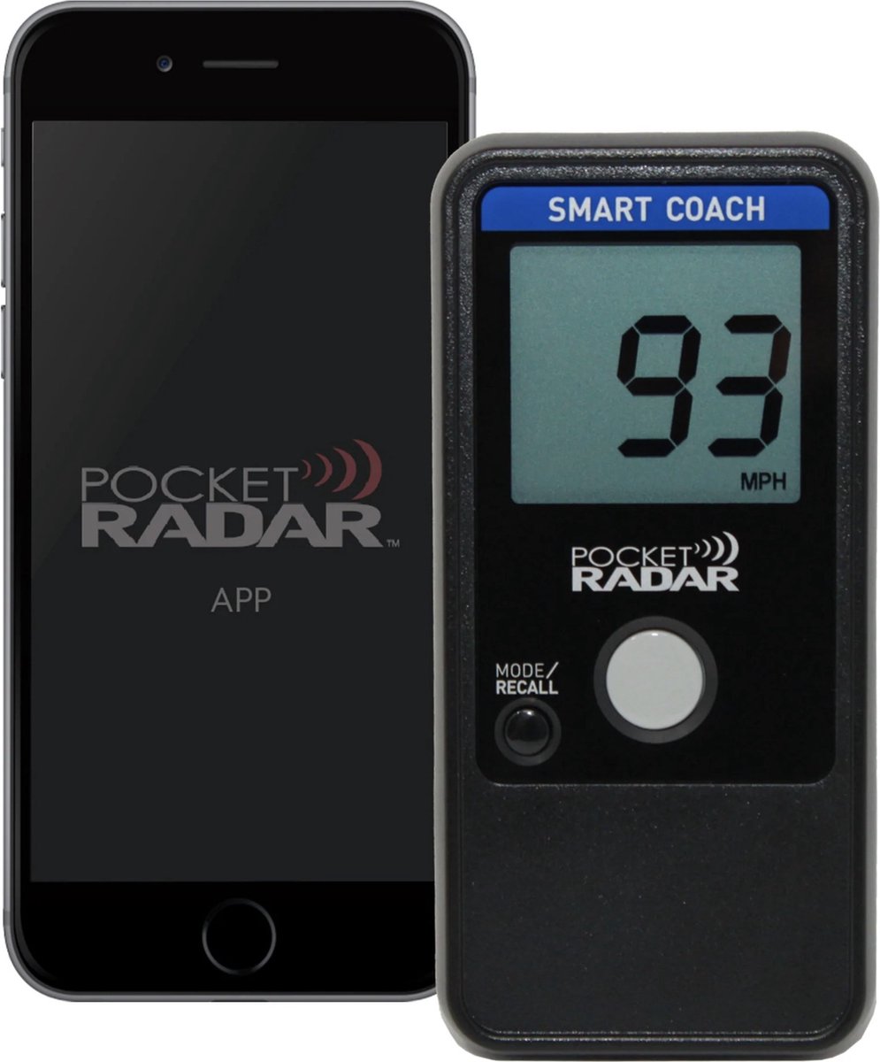 Pocket Radar - Snelheidsmeter - Smart Coach - Honkbal - Softbal - Tennis - Met App Systeem - Zwart