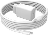 Krachtige USB-C Snellader + 3 Meter USB C Oplaadkabel - Super Fast Charger - Voor o.a 15 Pro Max, Air, Pro 13 inch, S24, S23, S22