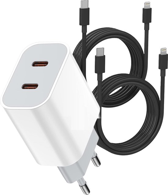 Chargeur USB C 35W + câble de charge 2x 3 mètres pour iPhone 14/14 Pro/14  Pro Max/14... | bol