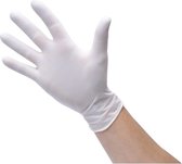 Excellents gants jetables en latex - Gant en plastique - Gant de traite - Gants chirurgicaux - 100 pièces - Blanc - Taille M