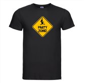 Party Zone T-shirt | Grappige tekst | T-shirt tekst | Fun Shirt | Tshirt | Zwart Shirt | Verjaardag | Feest | Festival | Vakantie | Vrijgezellenfeest | Bruiloft | Maat XL
