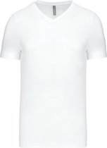 Wit T-shirt met V-hals merk Kariban maat L