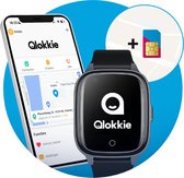 Qlokkie Kiddo 21 - GPS Horloge kind 4G - GPS Tracker - Videobellen - Veiligheidsgebied instellen - SOS Alarmfuncties - Smartwatch kinderen - Inclusief simkaart en mobiele app - Zwart