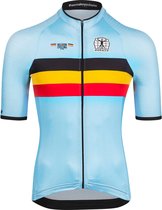 BIORACER Wielershirt Heren korte mouw - Official Team België - Blauw - Maat M - Fietskleding voor Wielrennen