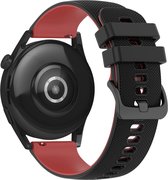 Bandje Geschikt voor Huawei Watch GT3 46mm Bicolor getextureerd siliconen Zwart/Rood