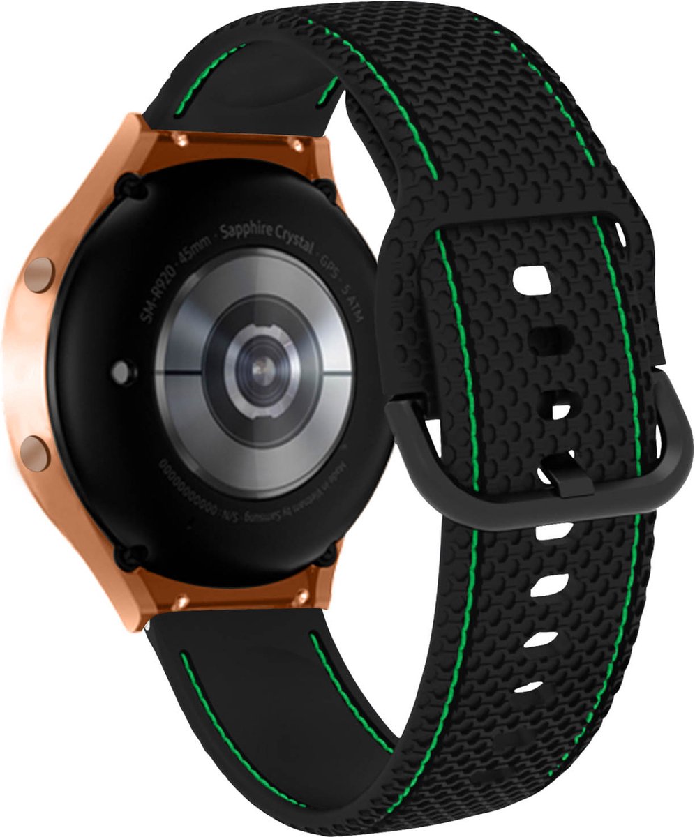 Band Geschikt voor Universele Galaxy Watch Siliconen+Gekleurd stiksel Lichtgroen