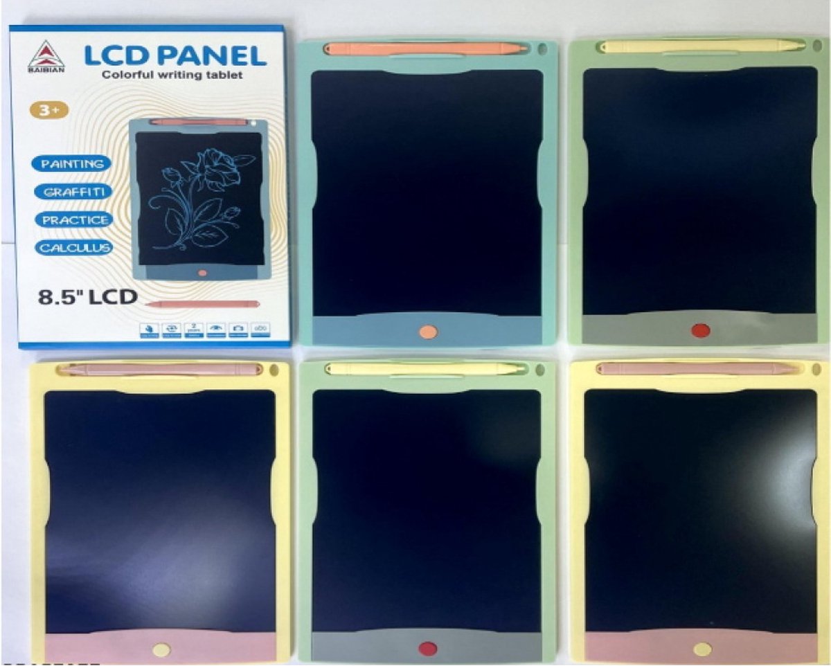 Tekentablet - LCD - Kinderen - 23 x 14,5 cm - Grafische Tablet - Met Styluspen - Werkt op Batterijen - Diverse Kleuren - Kado Tip !!