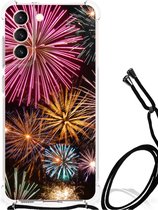 Anti-shock Hoesje met foto Geschikt voor Samsung Galaxy S21 FE Telefoon Hoesje met doorzichtige rand Vuurwerk