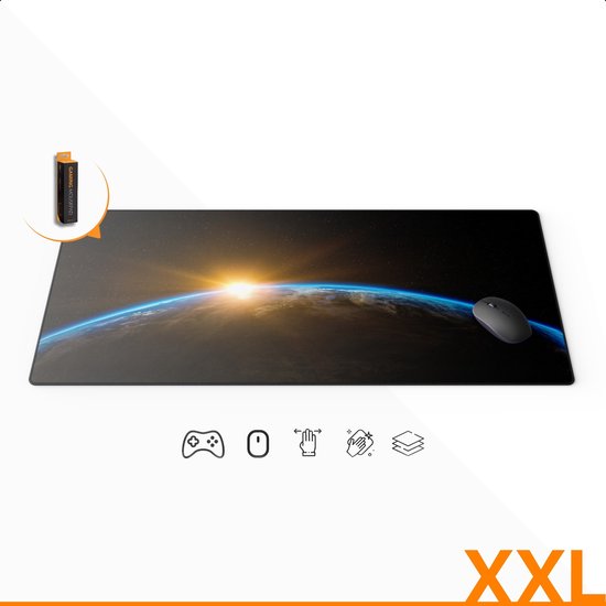 Bureau Onderlegger - Muismat XXL - Gaming Mousepad - 90x40CM - Earth