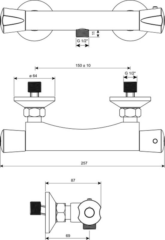 Cornat Douchekraan thermostatisch Calma