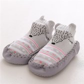 Antislip Baby schoentjes - Sokschoenen - Babyschoenen - Baby Slofjes - 6 tot 12 Maanden - Voetlengte 11-12 cm - Grijs