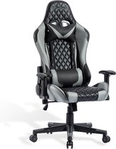 Game Stoel - Gaming Stoel - Gaming Chair - Zwart - Bureaustoel Met Nekkussen & Verstelbaar Rugkussen - Instelbare Zithoogte