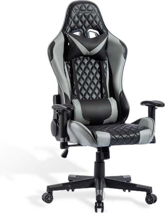 Chaise de jeu - Chaise de Gaming - Chaise de Gaming - Zwart - Chaise de bureau avec oreiller cervical et coussin de dossier réglable - Hauteur d'assise réglable - Chaise de jeu Michael