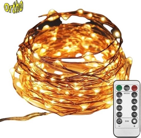 Ortho® - Partylights - Feestverlichting - Sfeerverlichting - Fairy lights - Verlichting - 20 Meter - Kerstverlichting - Warm Wit