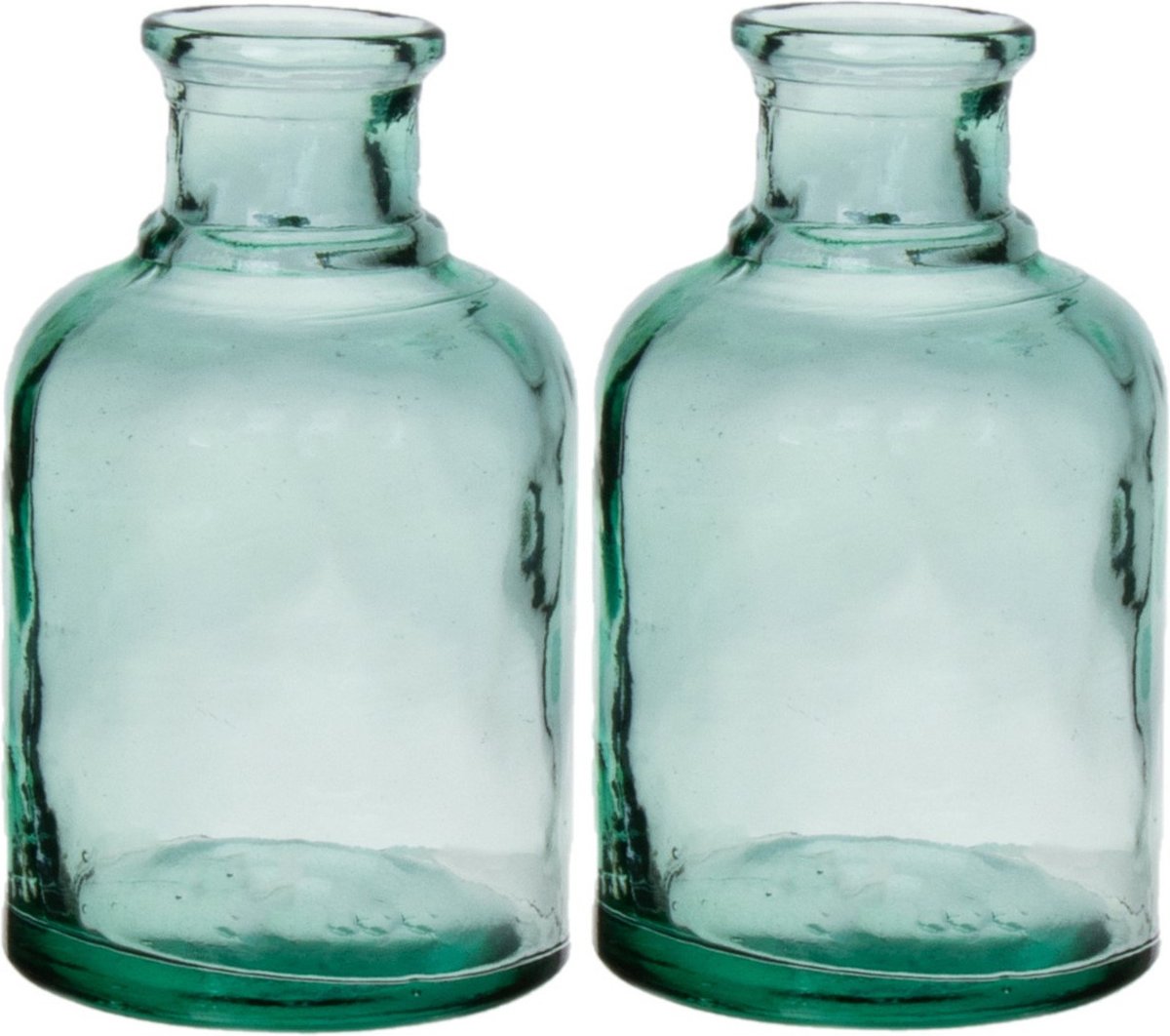 Bellatio Design Bloemenvaas - 2x - helder transparant glas - D12 x H20 cm - vaas