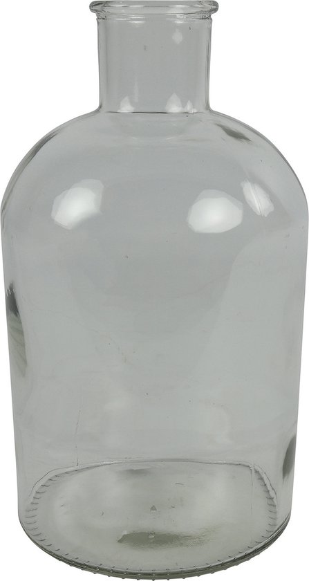 Countryfield bloemen/takken Vaas - helder/transparant - glas - Apotheker fles vorm - D17 x H31 cm