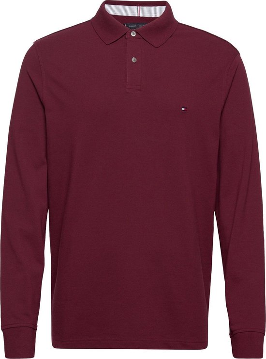 Tommy Hilfiger - Big And Tall Poloshirt Long Sleeve Bordeaux - - Heren  Poloshirt Maat 4XL | bol.com